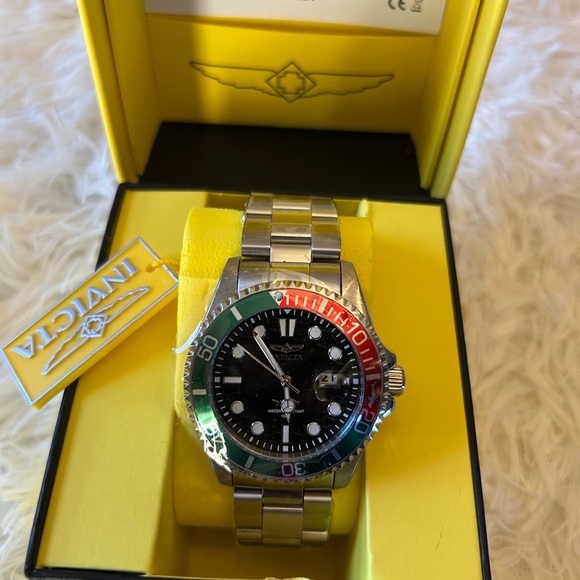 Invicta Silver Watch with Red and Green Accents - Picture 4 of 13